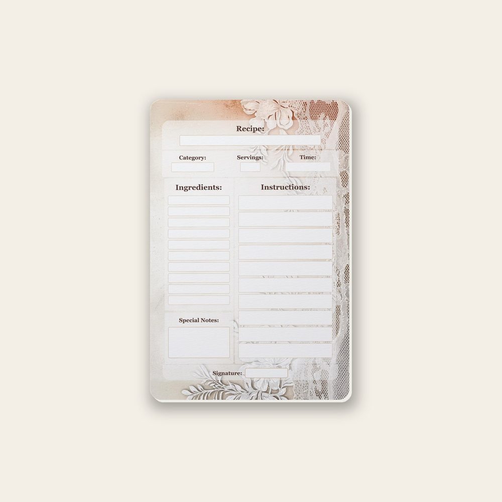 doily lace recipe-card design