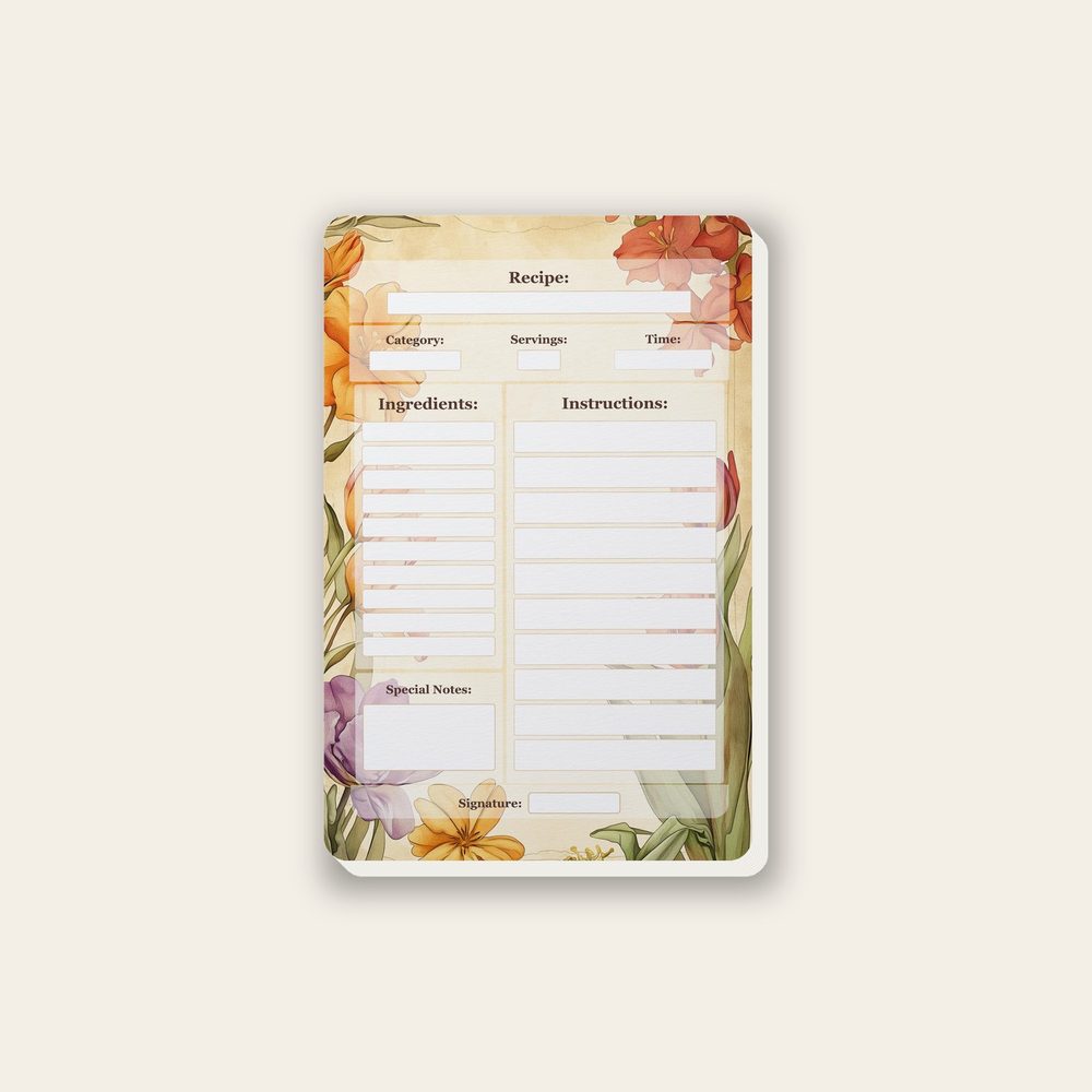 Floral Borders recipe card