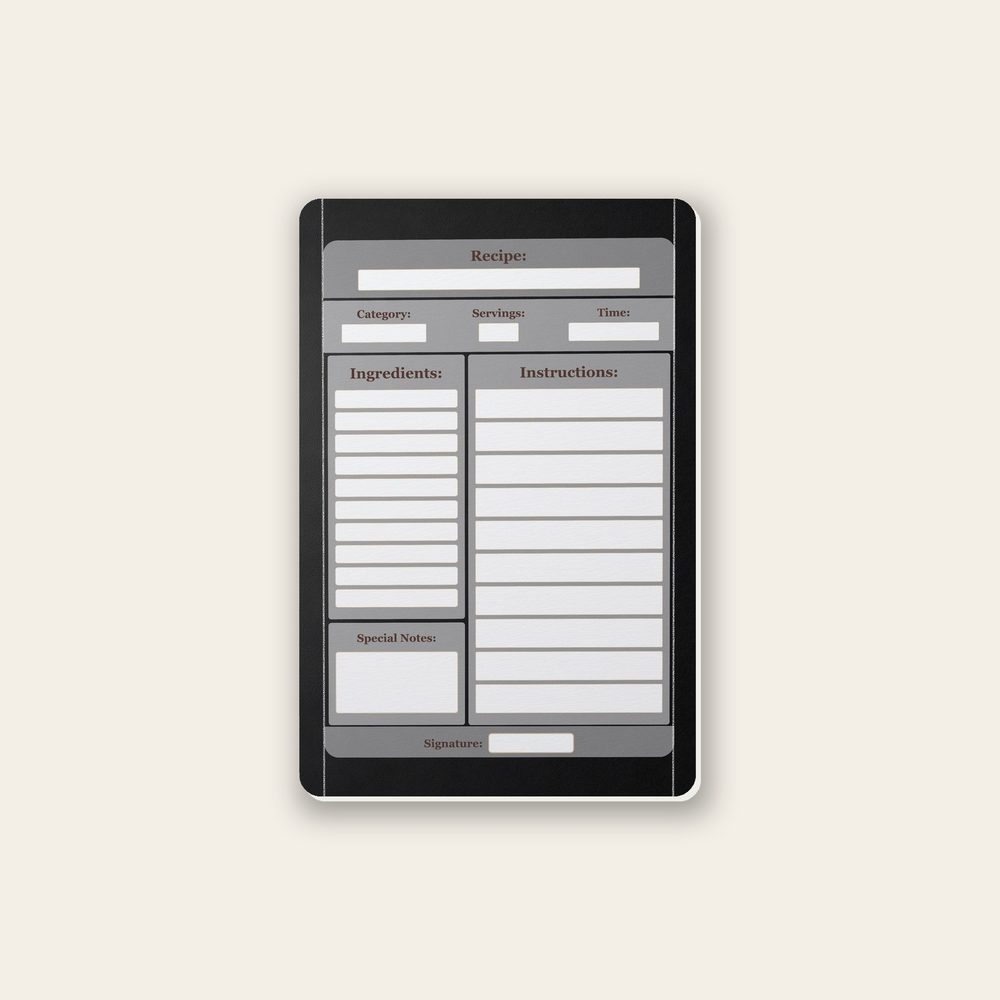minimal slate recipe-card design