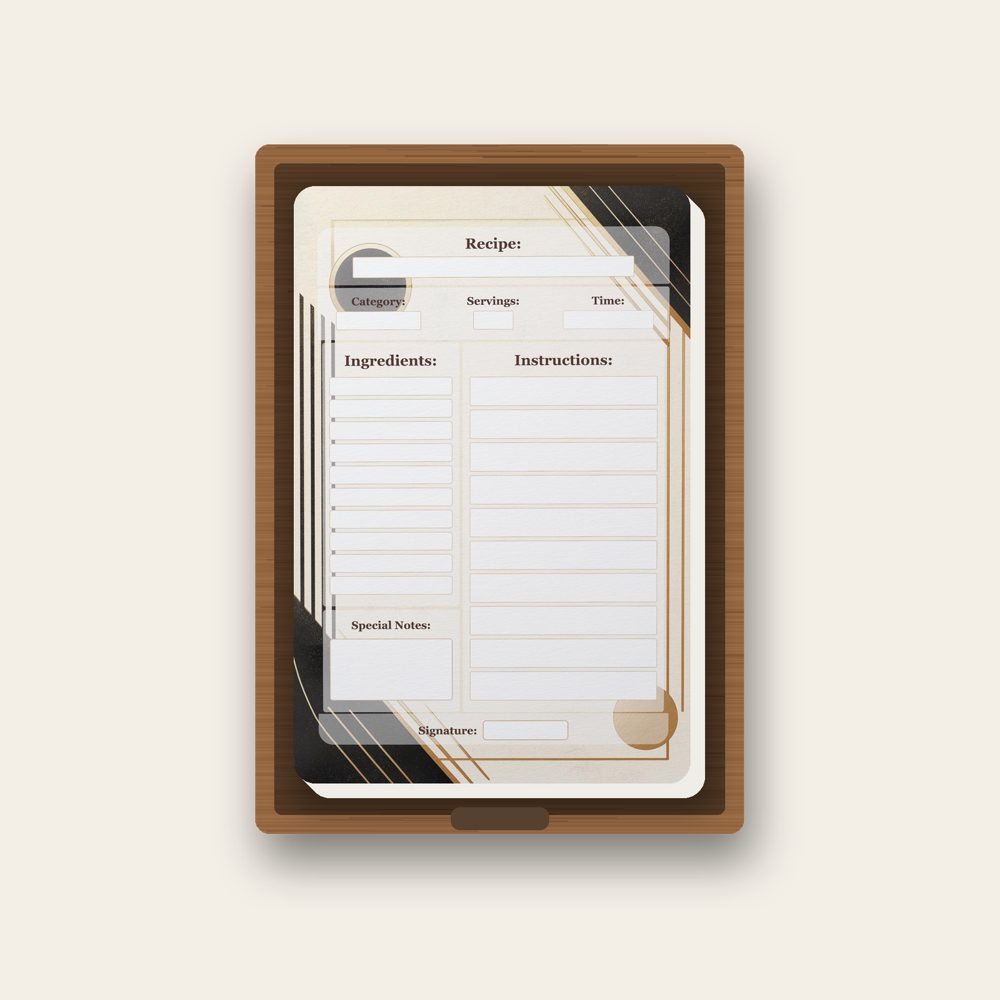 Modern Geometric Pattern recipe card