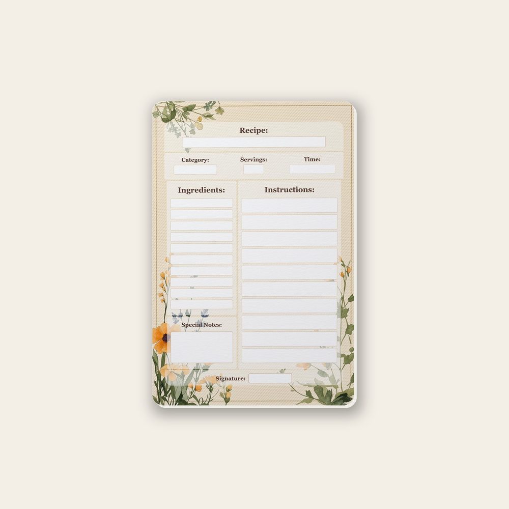soft neutral linen recipe-card design